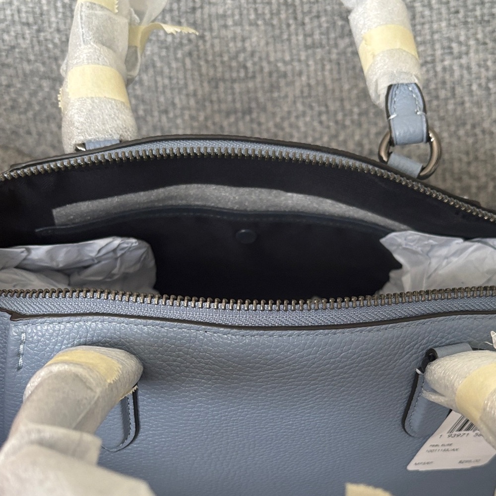 Coach Pebbled Leather Satchel - Light Blue - Picture 3 of 4